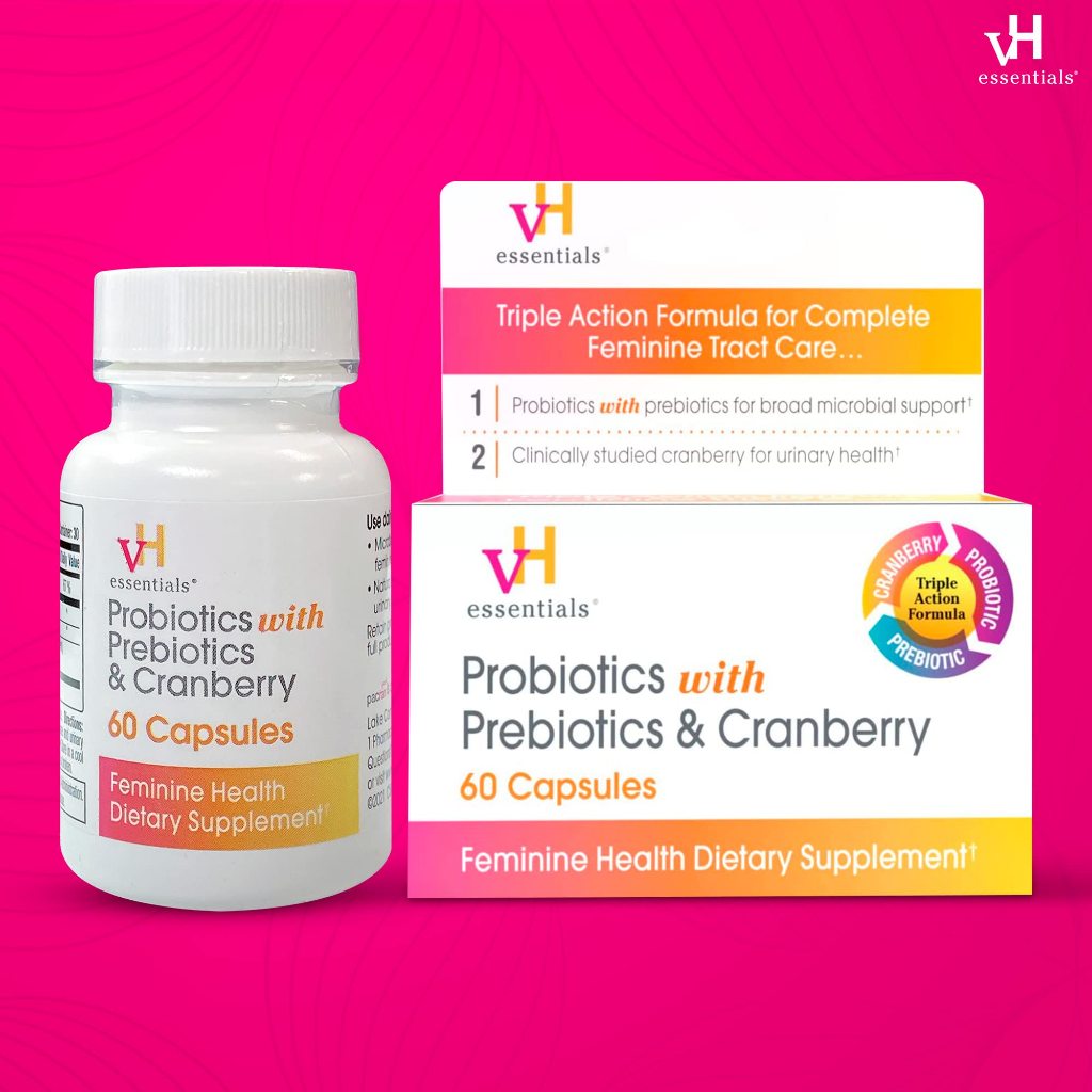 VH ESSENTIALS PROBIOTICS WITH PREBIOTICS AND CRANBERRY 60 CAPSULES
