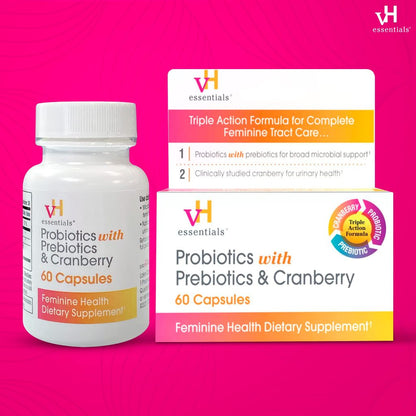 VH ESSENTIALS PROBIOTICS WITH PREBIOTICS AND CRANBERRY 60 CAPSULES