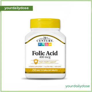 21st Century Folic Acid 400mcg  250 Tablets / 800 mcg 180 Tablets