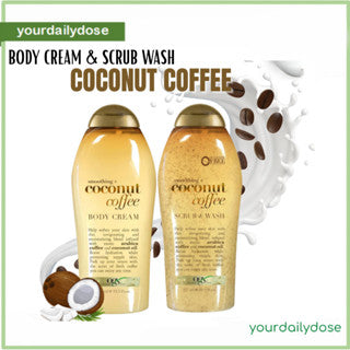 OGX Smoothing + Coconut Coffee Body Scrub & Wash 577mL