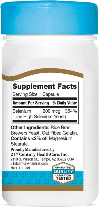 21st Century Selenium 200 mcg 60 Capsules